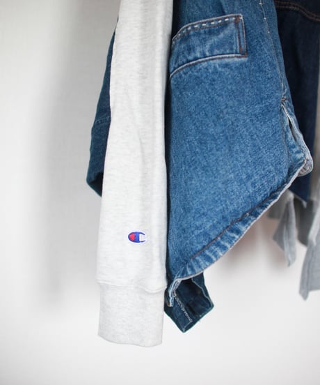"ひねくれものの手縫いのデニム×トレーナー" Hand-sewn twisted [Denim x Trainer], Rebuild by vintages