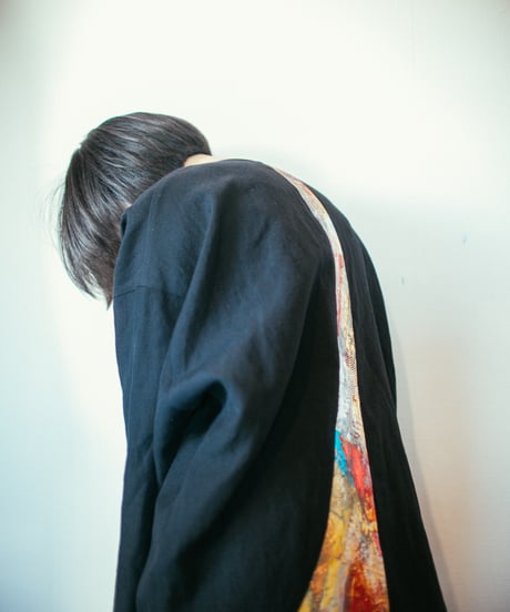 《0＜nisai+α≦Y》 riri zip painted jacket / wool and cotton black