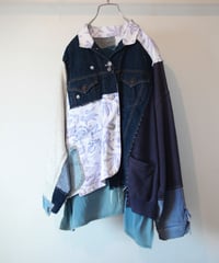 "限りなく色っぽい青" Infinitely sexy blue jacket, Rebuild by vintages