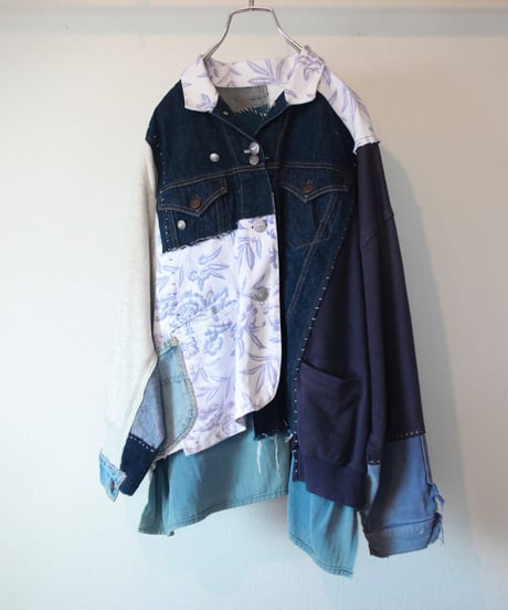 "限りなく色っぽい青" Infinitely sexy blue jacket, Rebuild by vintages