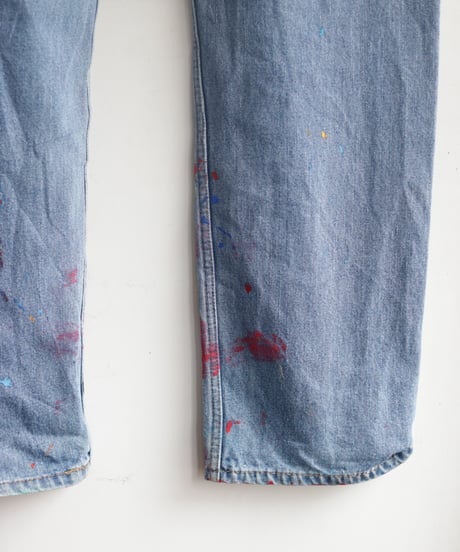 "贈花" Gifted Flowers paint, Based on Levis 505 denim