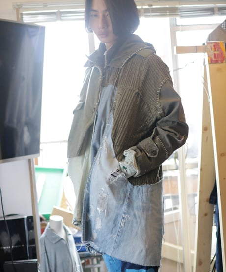 "荒くれ者の約束" Promise of the rough man coat jacket, reconstructed from mix vintages