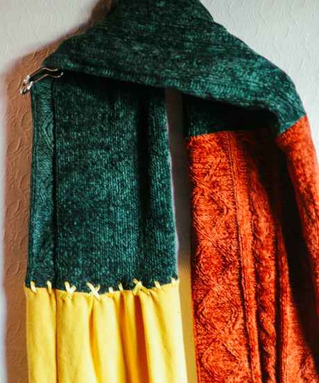 "若い多声音楽" Vintage knit Rebuild Muffler by Polyphony