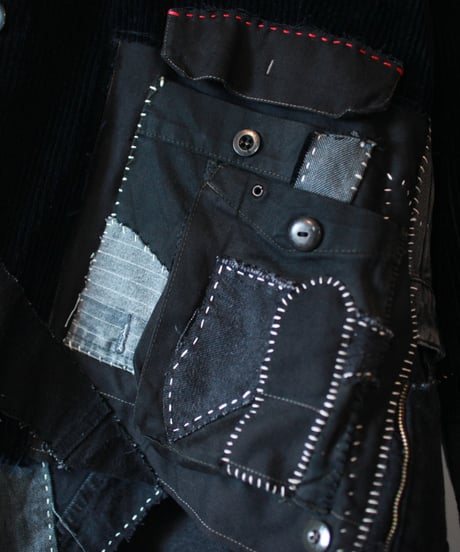 "抱きしめるおおきな黒" Embracing black Coat, Rebuild by vintages