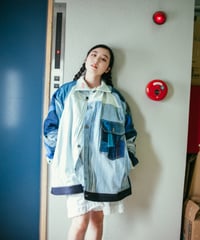 《nisai × soma komatsuno》"おわらない青 遊青編" Patchwork oversized jacket, Rebuild by vintage denims