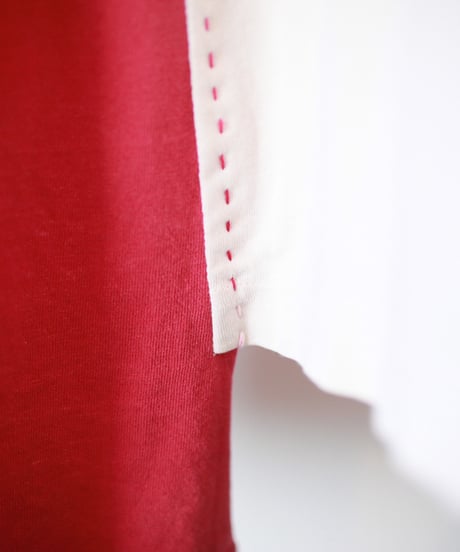 "うつりかわる赤" Changing red T-shirt, Rebuild by vintages