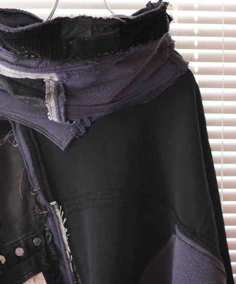 "BADBADNOTGOOD" Grunge Black Hoodie rebuild by vintages