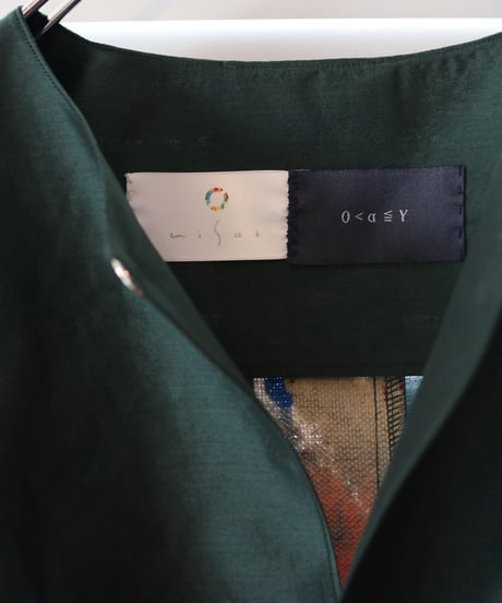 《0＜nisai+α≦Y》  three button shirt jacket / Green silk cotton