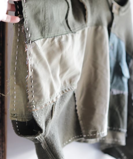 "ふたりきり" Too Wide Short jacket, reconstructed from Green vintages