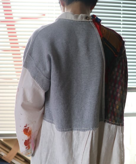 "愛の別名／レヴィ＝ストロースへ捧ぐ" Bricolage long shirt dedicated to Levi Strauss, rebuild by vintages