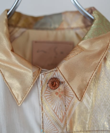 《nisai × soma komatsuno》"大昔の光と陰" Patchwork mods coat, Rebuild by vintage OBI