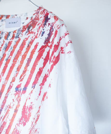 "色彩記録の手刷りのTシャツ 第十二色" T-shirt by Analog silk screen overlay blurring hand-print