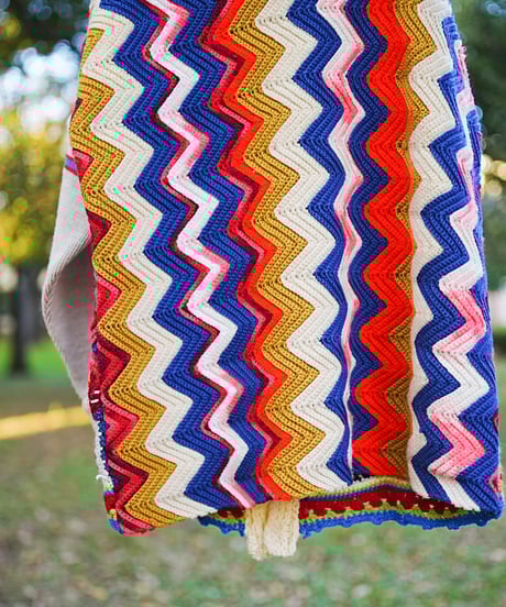 "揺れる虹のカーディガン" Swaying rainbow cardigan, rebuild by vintages