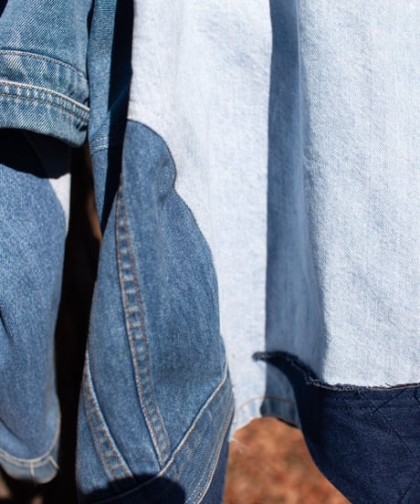 "青くゆめみるスリーピー・デニムガウンコート" Dreamy Blue Sleepy Denim Gown Coat, Rebuild by vintages