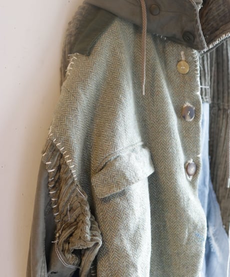 "荒くれ者の約束" Promise of the rough man coat jacket, reconstructed from mix vintages