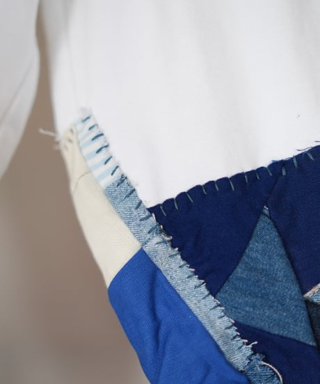 "つぎはぎのデニムスリーブトレーナー 第四色" Patchwork denim sleeve trainer, Rebuild by vintages