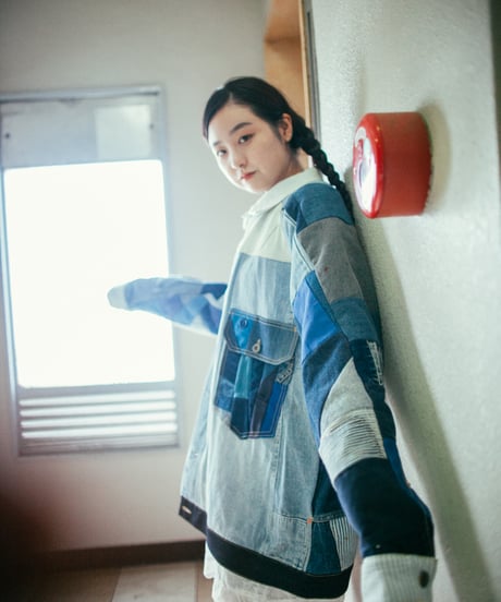 《nisai × soma komatsuno》"おわらない青 遊青編" Patchwork oversized jacket, Rebuild by vintage denims