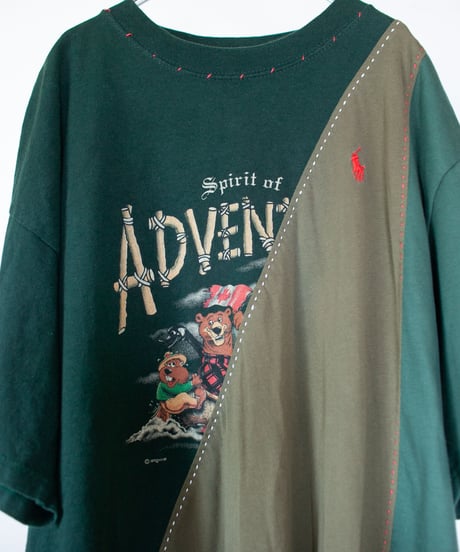"赤い花のある森" forest with red flowers T-shirts, Rebuild by vintages