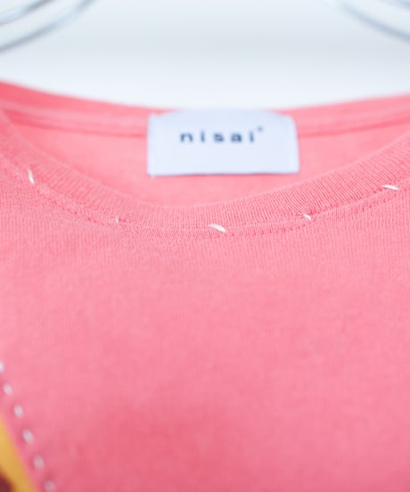 "ピンクナイトウィズイエローフラワーズ" pink night with yellow flowers T-shirt, Rebuild by vintages