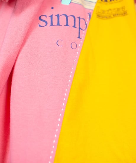 "ピンクナイトウィズイエローフラワーズ" pink night with yellow flowers T-shirt, Rebuild by vintages