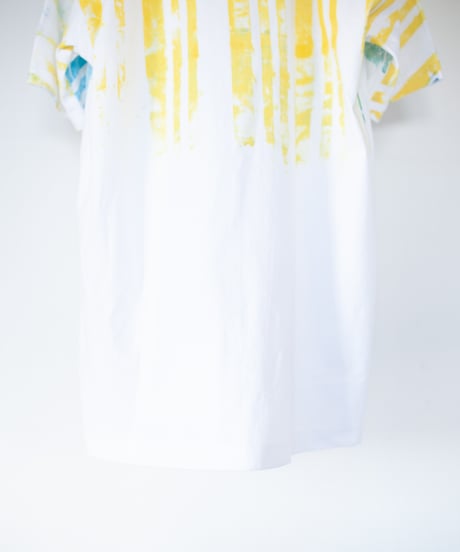 "希望黄青" Yellow and Blue of Hope, Hand-printed silk-screen T-shirt