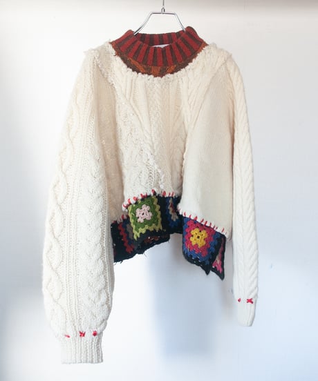 "火照る" hotel short-knit, Rebuild by vintages