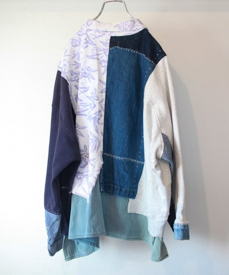 "限りなく色っぽい青" Infinitely sexy blue jacket, Rebuild by vintages