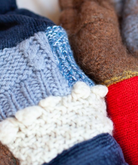 "つぎはぎのアームニット／レッグウォーマー 第五十色" Arm Knit/Leg Warmers, Rebuild by vintages