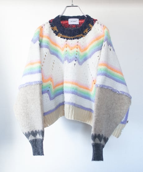 "虹のショートニット" Rainbow short-knit, Rebuild by vintages