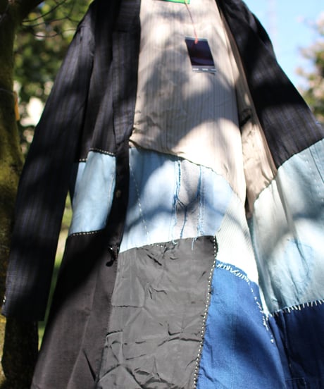 "海岸線" A long jacket with curved lines inspired by the coastline, Rebuild by vintages