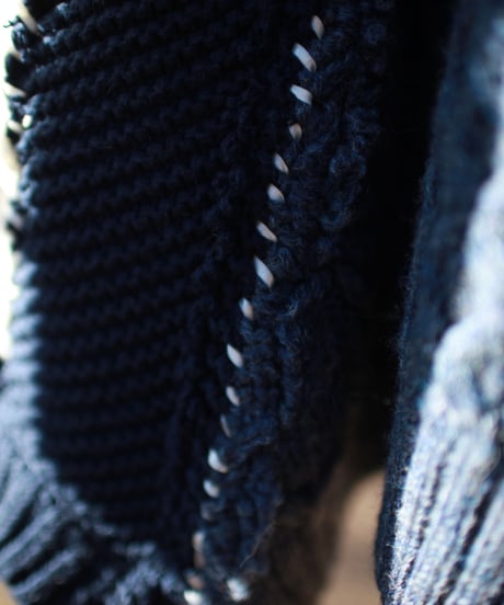 "青の向こうへ" Beyond blue knit, Rebuild by vintages