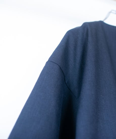 《0＜nisai+α≦Y》 metal hook paint half-sleeve shirt jacket / black cotton