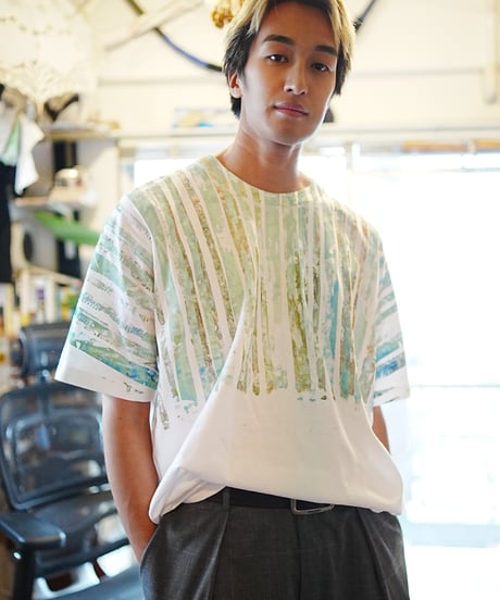 "起きた時" When I was woke up, Hand-printed silk-screen T-shirt