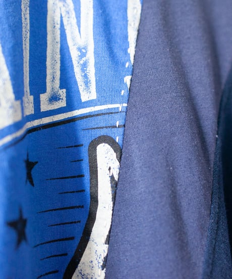"青の花束" Blue flowers long-sleeved T-shirt, Rebuild by vintages