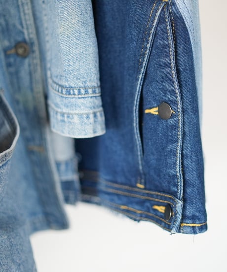 "非対称な青のコート" Asymmetry over denim coat, rebuild by vintages