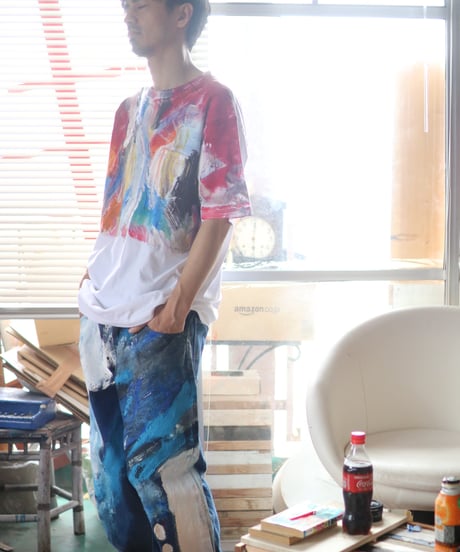 "黒風白雨2" Storm painted denim 2nd, Based on vintage denim