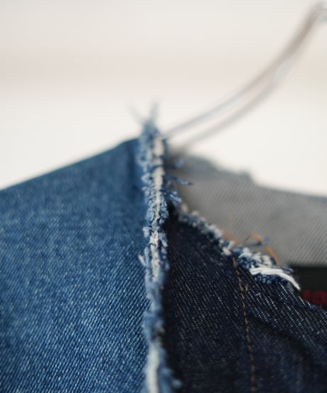 "むきだしの青" Blue grunge jacket, Rebuild by vintages