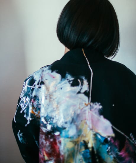 《0＜nisai+α≦Y》 riri zip painted coat / formed black