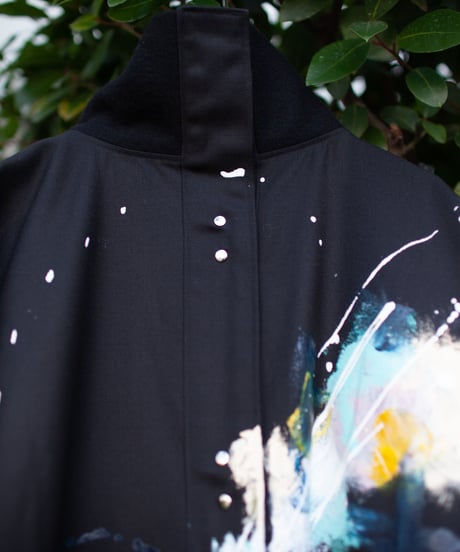 《0＜nisai+α≦Y》 metal hook paint coat / black formal wool