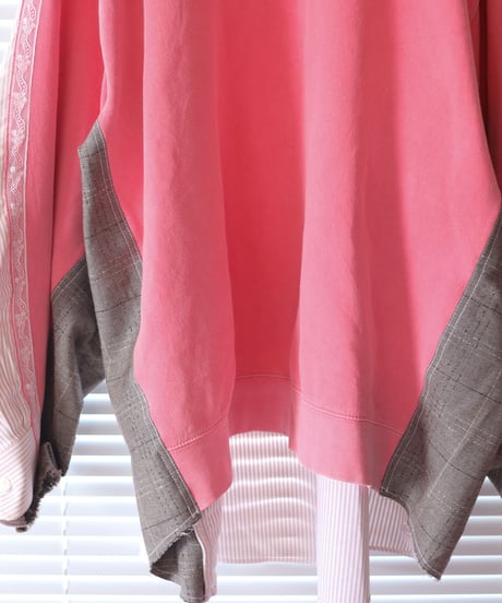 "桃色の両思い" pink color mutual affection pull-over, rebuild by vintages