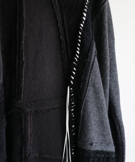 "夜間飛行" night flight knit one-piece, reconstructed from black knit vintages