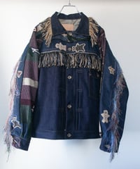 《nisai × soma komatsuno》"テディ" Patchwork oversized jacket, Rebuild by vintage rug and denim