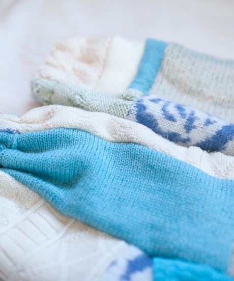 "つぎはぎのアームニット／レッグウォーマー 第四十三色" Arm Knit/Leg Warmers, Rebuild by vintagess