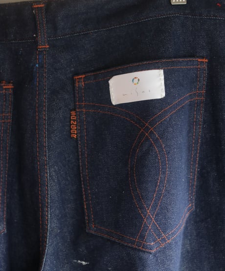 "青の修復" Blue repair painted denim,  Based on vintage denim