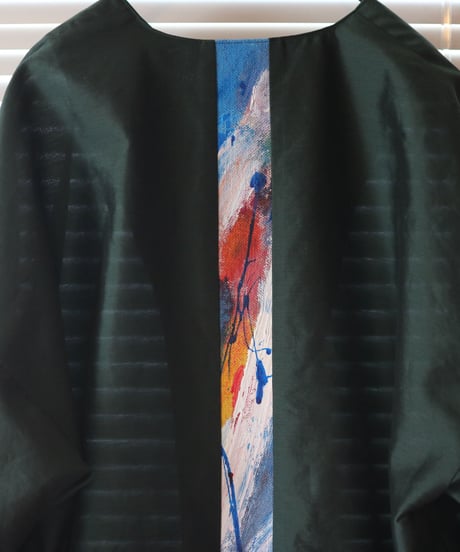《0＜nisai+α≦Y》  three button shirt jacket / Green silk cotton