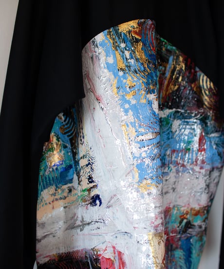 《0＜nisai+α≦Y》 metal hook paint shirt jacket / black formal wool