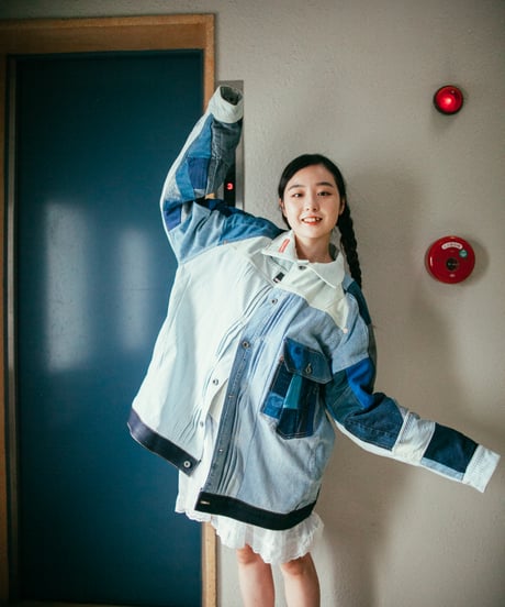 《nisai × soma komatsuno》"おわらない青 遊青編" Patchwork oversized jacket, Rebuild by vintage denims