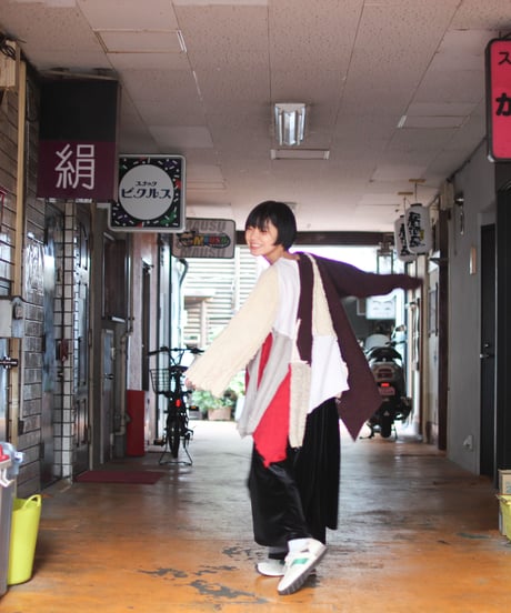 "くずれたルージュ"  Collapsed rouge Knit, Rebuild by vintages