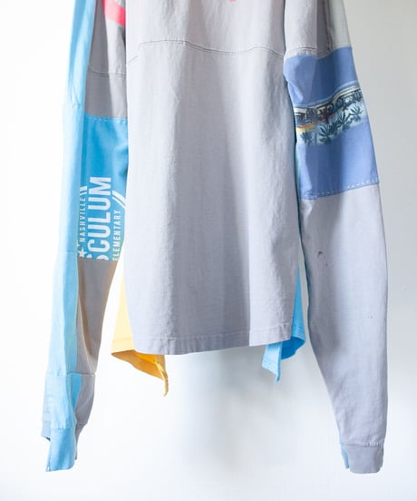 "うみべの花々" seaside flowers long-sleeved T-shirt, Rebuild by vintages