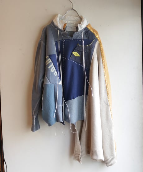 "虹の前の光" The light before rainbow pullover, reconstructed from mix vintages